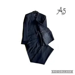 フォーマル　A5 ダブルブレスト メンズブラックスーツ
