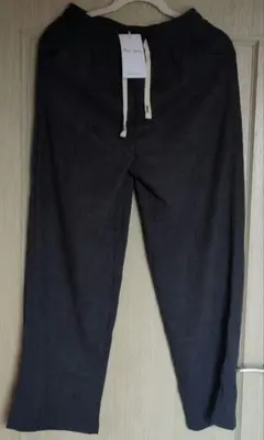 ダークグレー イージーパンツ リブ編み