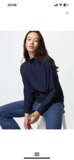 ユニクロ　ソフトニットフリースモックネック　ネイビー　紺　XLサイズ