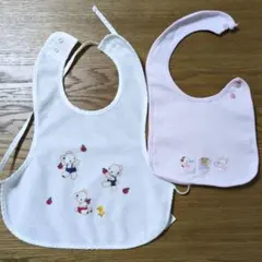 【訳あり】familiar ファミリア 刺繍のスタイ2枚セット