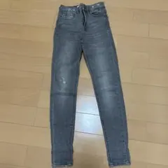 【Stradivarius】グレー ハイウエストスキニーデニム