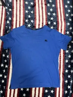 BURBERRY BLACK LABEL 青 Vネック Tシャツ サイズ3