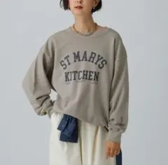 レプシィム 古着風加工スウェット グレージュ