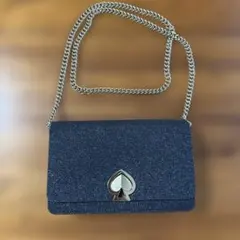 kate spade ネイビーグリッターショルダーバッグ