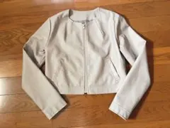 ノーカラーフェイクレザージャケットのサムネイル