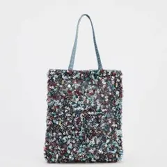 【新品・未使用】ZARA ビーズ ミニバッグ ブルー