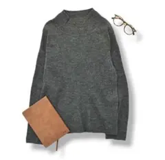 【美品】 マーガレットハウエル MHL モックネック セーター 2 グレー ♪