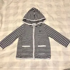 新品　ラルフローレン　紺色ボーダーパーカー　リバーシブル24M