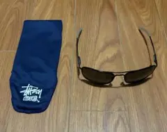 Stussy サングラス ブラック/ブラウン ケース付き - メルカリ