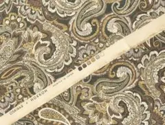3.5m*ペイズリー30ビエラ起毛olive green綿100%幅約109cm