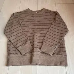 ブラウンボーダー長袖トレーナー