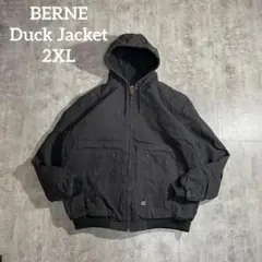 2XL BERNEアクティブジャケットジップダックパーカー短丈フェード黒ブラック