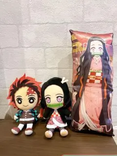 鬼滅の刃 ぬいぐるみセット 炭治郎・禰豆子・ミニクッション