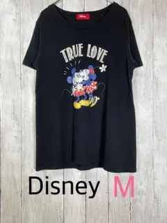 Disney Tシャツ 半袖 ビックロゴ 可愛い 黒 M