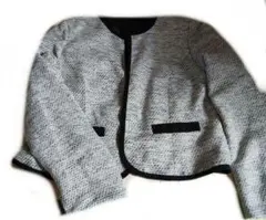 ツイード ノーカラー ジャケット