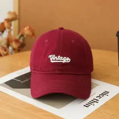 ヴィンテージベースボールキャップ レッド