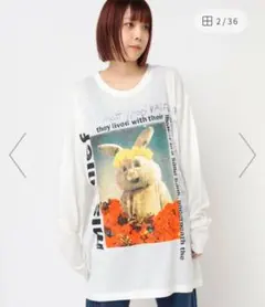 M0521 ラビットプリントT/CラグランTシャツ　RNA RNA（アールエヌエー）の「M0521 ラビットプリントT/CラグランT