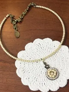 パールホワイト ビーズネックレス