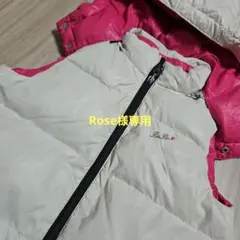 BeBe フード付きダウンベスト クリーム&ピンク