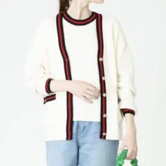 新品未使用 アルアバイル シャギーラメプルオーバー ニット 配色 セーター 半袖