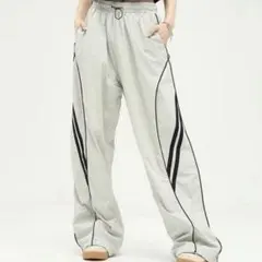 ウエスト紐配色ラインパンツ Lサイズ カーゴパンツ　イージーパンツ　ZOZO