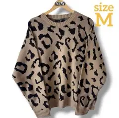 未使用に近い✝️ニット セーター レオパード韓国 SPINNS WEGO
