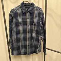 UNIQLO ネルシャツ S ネイビーと緑のチェック