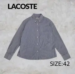 00s LACOSTE　ストライプ　ボタンダウンシャツ　ウィメンズ　サイズ42