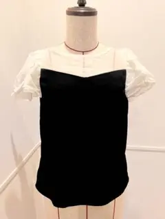 半袖黒白トップス サイズ38