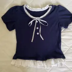GRL フリルパフスリーブ リボン トップス