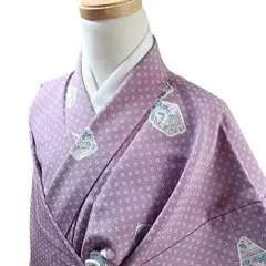 【三花】美品　東レシルック　東洋和装　袷　洗える着物　リユース 三花】さんび 未使用品 東レシルック 絽 夏着物 洗える着物 ブルー