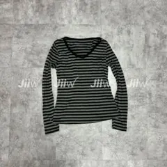 00s - Border stripe tight long T-shirt - メルカリ
