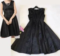 イェッカヴェッカ　ジャガードドレス　黒　ボリューム　高級感あり　近年モデル