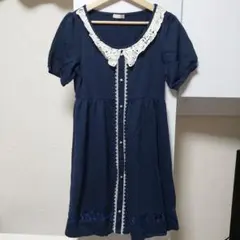 axes femme ネイビー ひざ丈ワンピース 半袖