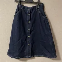 UNIQLO/ユニクロ 濃紺ボタンフロントAラインスカート S