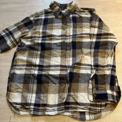 UNIQLO チェック柄ネルシャツ XL ベージュ・ネイビー・アイボリー