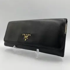 ✨美品✨PRADA　長財布　マルチカラー　サフィアーノ　フラップ　ブラック