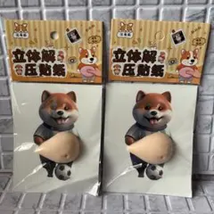 ぷにぷに 柴犬 シール サッカー 柴犬 おなかぷにぷに スクイーズ加工 3D ③