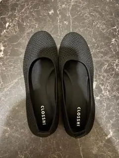 メッシュ パンプス フラットシューズ ブラック CLOSSHIのサムネイル