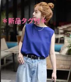 新品タグ付＊B.C STOCK ウォッシャブル ノースリボックスTEE＊ブルー⑤