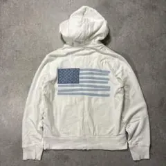 gap フルジップパーカー 国旗刺繍デザイン ホワイト y2k S