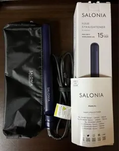 SALONIA ストレートヘアアイロン 15mm ネイビー