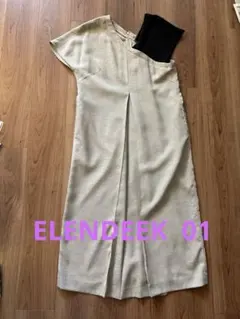 ELENDEEK アシンメトリーミックスネックワンピース　01のサムネイル