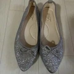 シルバー グリッター バレエシューズ