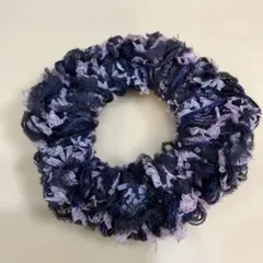 シュシュ 黒 ピンク 直径約10cm