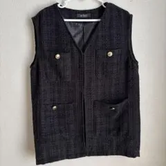 金ボタン⭐︎ NANO universe ポケットディティールツイードジレ