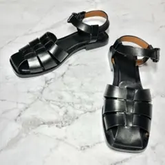 Zara グルカサンダル フラットケージサンダル 黒 38サイズ