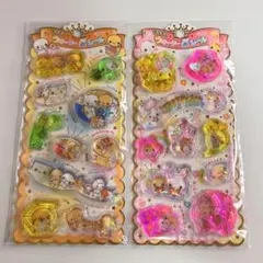 キラキラ ウォーターインシール なっとうちゃん フワらびちゃん 立体 ぷっくり