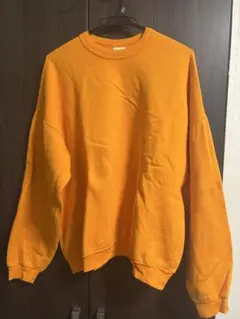 【古着】オレンジ 長袖 トレーナー コットン混紡