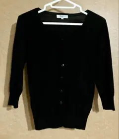 ［NATURAL BEAUTY BASIC］五分袖カーディガン BLACK/ S